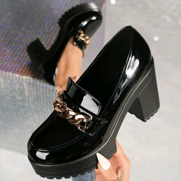 New Black Soft Leather Women's Elevator Thick-Soled Shoes, Korean Style - Picture 3 of 6